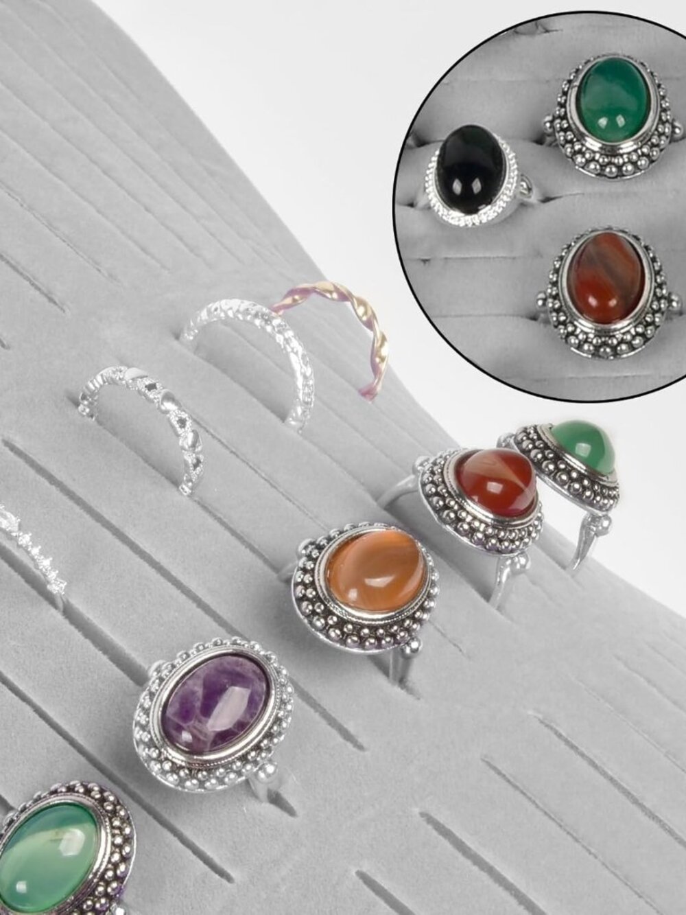 Ring Organizer Storage Case - Jewelry Ring Display Collector Box with 42 Slots. - Picture 4 of 7